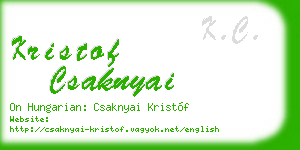 kristof csaknyai business card