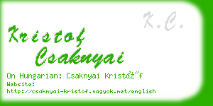 kristof csaknyai business card